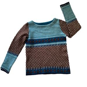 Vintage Wool Multicolor Patterned Sweater Small